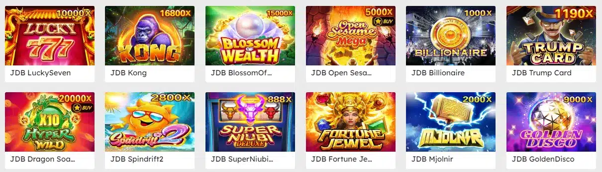 Casino table games selection